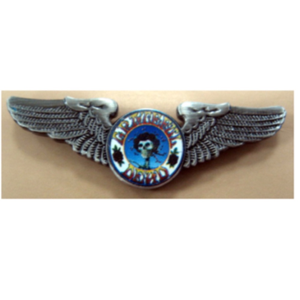 Grateful Dead Skull & Roses Wing Pin